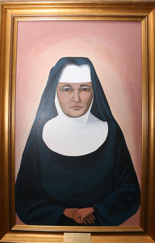 Portrait of Sr. Jerome Keeler by Sr. Paula Howard in Icon tradition
