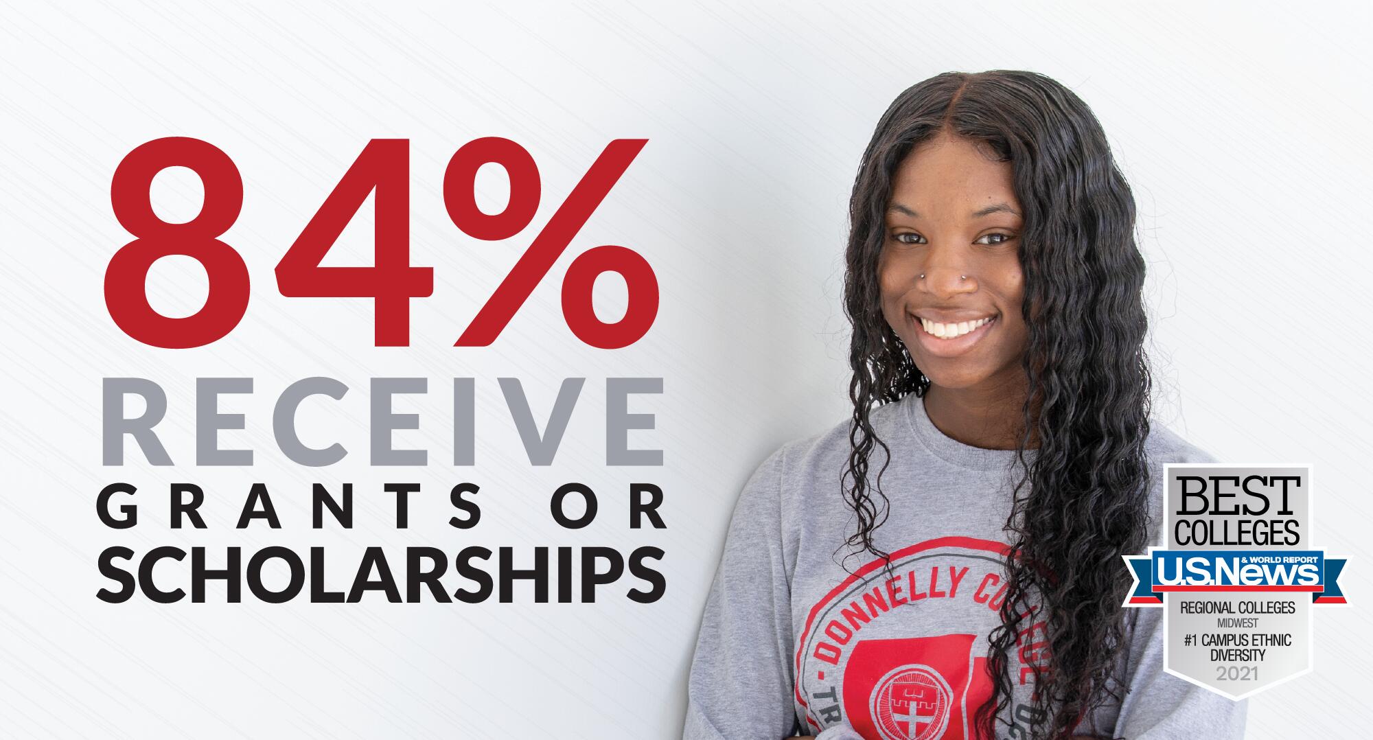 84% receive grants and scholarships